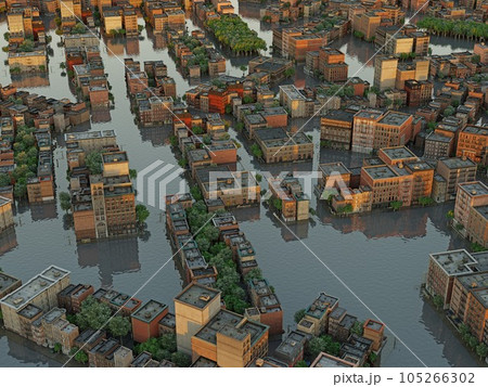flooding city disaster. concept idea 105266302