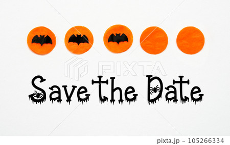 Halloween Background With Bats And Text Save The Date Halloween Background With Bats And Text Save The Date 105266334