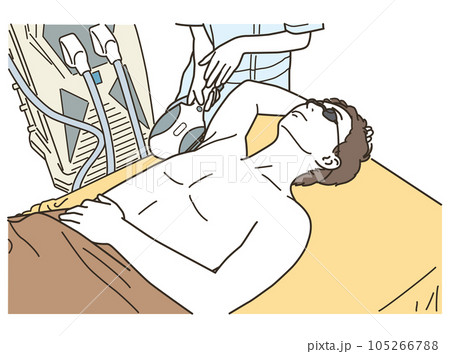 脇の脱毛の施術を受ける若い男性 脇の脱毛の施術を受ける若い男性 105266788