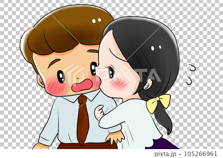 男性の腕に縋りつく女性 105266961