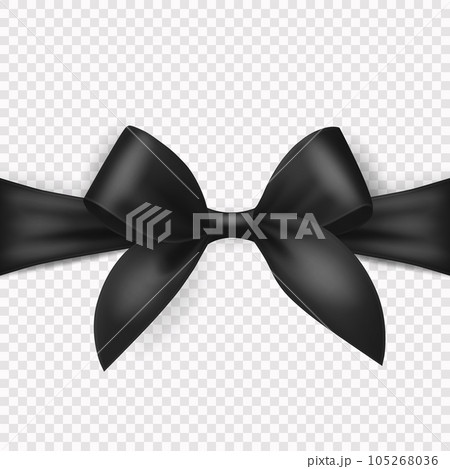 Vector 3d Realistic Gift Ribbon, Bow for Greeting Card, Gift Isolated on Transparent Background. Bow Design Template, Concept for Birthday, Christmas Presents, Gifts, Invitation, Box 105268036