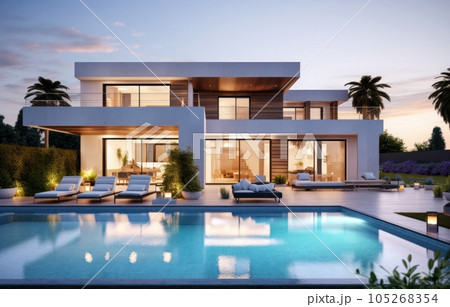 Modern house with pool Modern house with pool 105268354