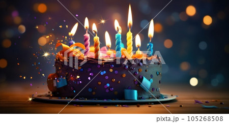 Birthday cale with candles background 105268508