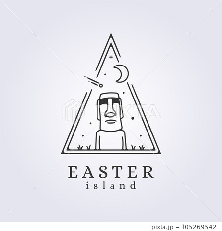 simple easter island line art logo icon vector illustration symbol sign template background design simple easter island line art logo icon vector illustration symbol sign template background design 105269542