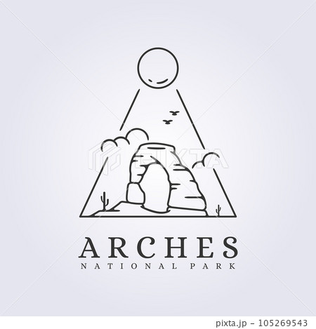 Arches national park logo landmark icon vector illustration design Arches national park logo landmark icon vector illustration design 105269543
