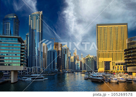 Dubai Marina at sunset Dubai Marina at sunset 105269578
