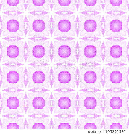 Exotic seamless pattern. Purple elegant boho chic summer design. Textile ready vibrant print, swimwear fabric, wallpaper, wrapping. Summer exotic seamless border. 105271573