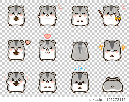 Cute Djungarian hamster illustration material set 105272115