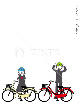 自転車のヘルメット着用を促すベクターイラスト 105272508