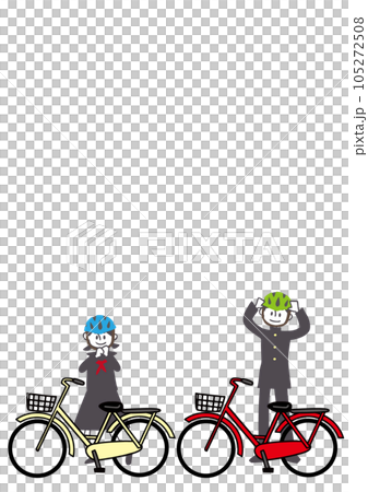 自転車のヘルメット着用を促すベクターイラスト 105272508