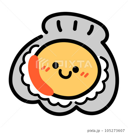 かわいいホタテのキャラクターイラスト素材 かわいいホタテのキャラクターイラスト素材 105273607