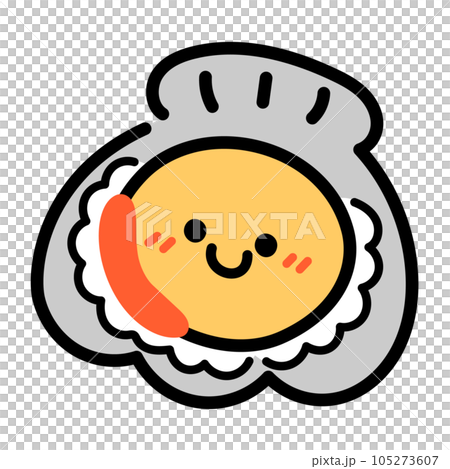 可愛的扇貝人物插畫素材 可愛的扇貝人物插畫素材 105273607