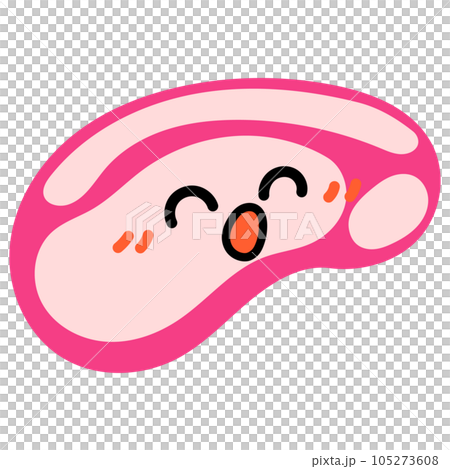 Cute meat character illustration material Cute meat character illustration material 105273608