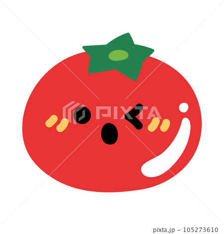 かわいいトマトのキャラクターイラスト素材 105273610