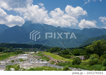 釜無川の風景 釜無川からの眺め 釜無川の風景 釜無川からの眺め 105274501