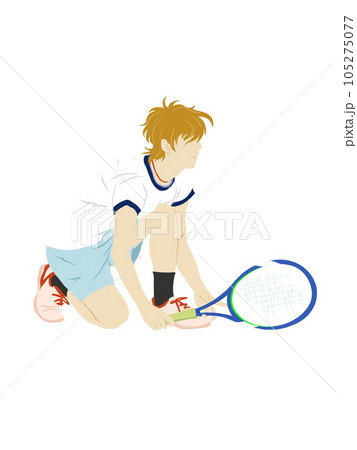 テニスをする男性のイラスト 105275077