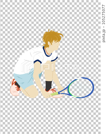テニスをする男性のイラスト 105275077