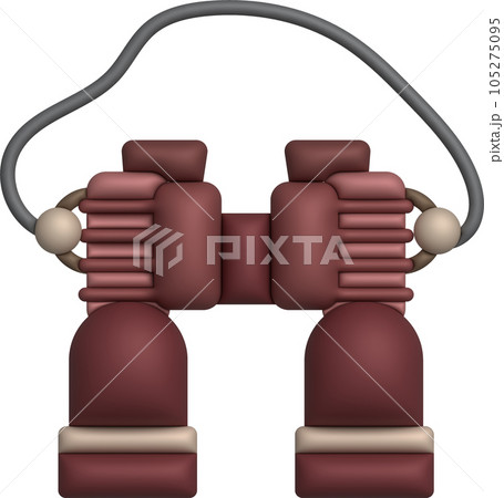 3d illustration Optical instruments for viewing distant. binoculars, spyglass. 105275095