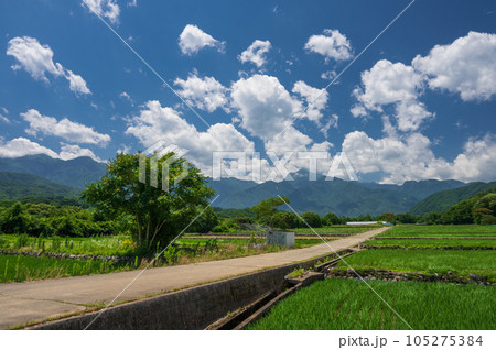 武川町の農村風景 夏の原風景 武川町の農村風景 夏の原風景 105275384