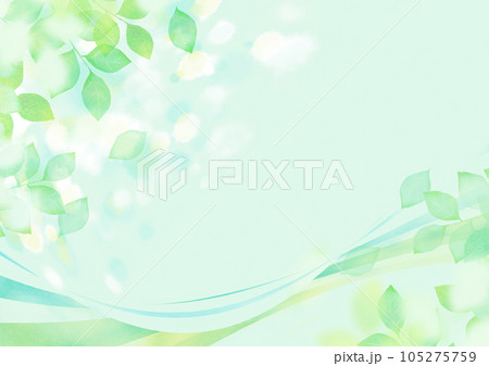 若葉と流線の背景素材　バックイメージ 105275759