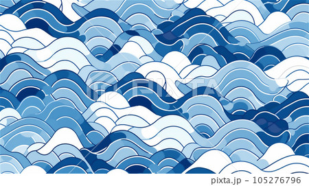 Generative AI, An abstract pattern inspired by the ocean in shades of blue and white Generative AI, An abstract pattern inspired by the ocean in shades of blue and white 105276796