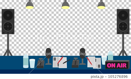 ラジオブース2人のイラスト ラジオブース2人のイラスト 105276896