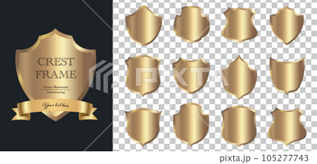 gold medal. Set of golden vector frames. 105277743