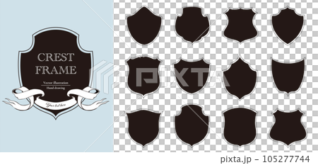 Set of black heraldic badges 105277744
