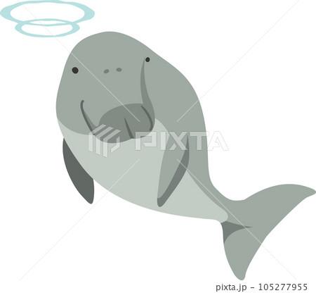 かわいいジュゴンのイメージイラスト かわいいジュゴンのイメージイラスト 105277955