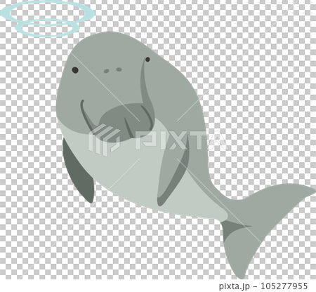 かわいいジュゴンのイメージイラスト かわいいジュゴンのイメージイラスト 105277955