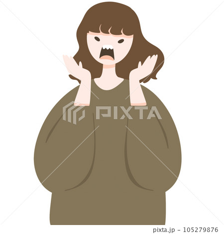 girl angry emotion girl angry emotion 105279876
