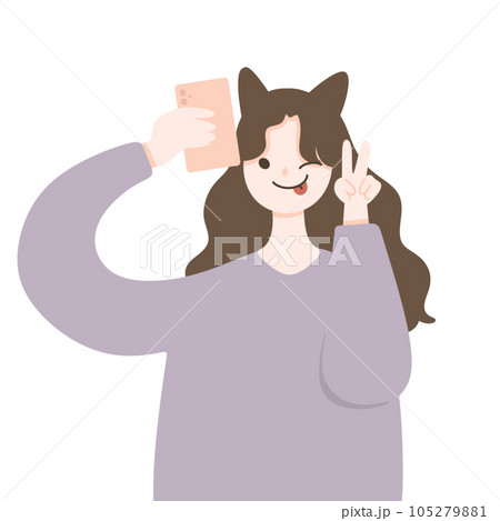 cute girl selfie smile face beauty 105279881