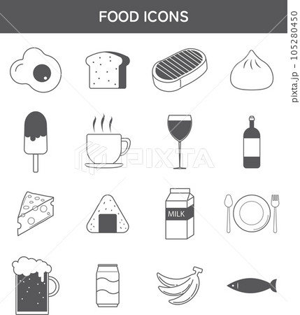 食べ物のアイコン集 食べ物のアイコン集 105280450