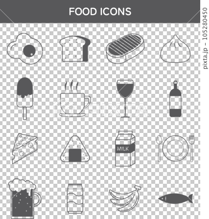 食べ物のアイコン集 食べ物のアイコン集 105280450