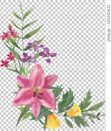 Flower and leaf watercolor png Flower and leaf watercolor png 105281622
