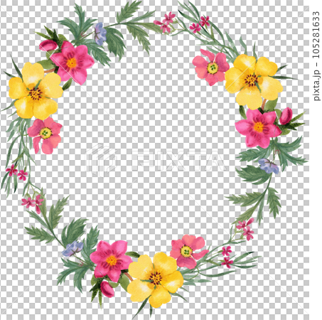 Flower and leaf watercolor png 105281633