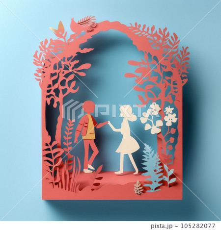 Crafting Togetherness Minimalistic 3D Craft Illustration for Celebrating Friendship Day. Crafting Togetherness Minimalistic 3D Craft Illustration for Celebrating Friendship Day. 105282077