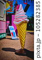 A large plastic ice cream cone to advertise ice cream 105282385