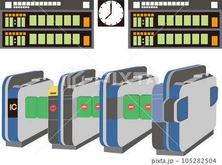 発車標_鉄道運行状況と駅の自動改札_平常運転 105282504