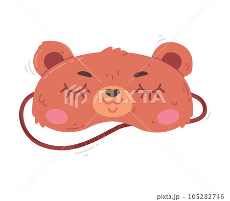 Bear Eye Mask for Sleeping as Cloth Cover to Block out Light Vector Illustration Bear Eye Mask for Sleeping as Cloth Cover to Block out Light Vector Illustration 105282746