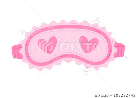 Pink Eye Mask for Sleeping as Cloth Cover to Block out Light Vector Illustration Pink Eye Mask for Sleeping as Cloth Cover to Block out Light Vector Illustration 105282748