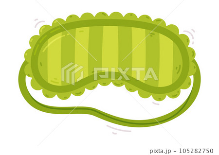 Green Eye Mask for Sleeping as Cloth Cover to Block out Light Vector Illustration Green Eye Mask for Sleeping as Cloth Cover to Block out Light Vector Illustration 105282750