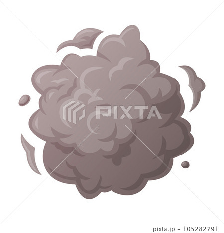 Grey Smoke Cloud and Dust Explosion Puff Vector Illustration 105282791