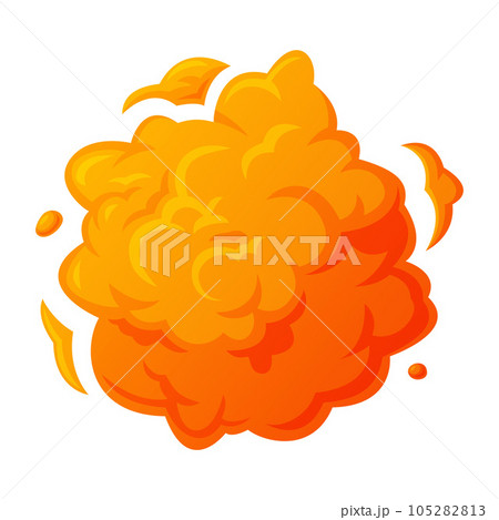 Bomb Explosion Bright Orange Cloud Vector Illustration Bomb Explosion Bright Orange Cloud Vector Illustration 105282813
