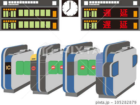 鉄道運行状況掲示板_鉄道運行状況と駅の自動改札_上り線_平常運転_下り線_遅延 105282879