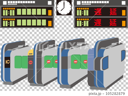 鉄道運行状況掲示板_鉄道運行状況と駅の自動改札_上り線_平常運転_下り線_遅延 105282879