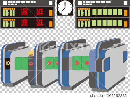 鉄道運行状況掲示板_鉄道運行状況と駅の自動改札_上り線_遅延_下り線_平常運転 鉄道運行状況掲示板_鉄道運行状況と駅の自動改札_上り線_遅延_下り線_平常運転 105282882