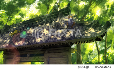神社の入り口と猫【イラスト】 神社の入り口と猫【イラスト】 105283023