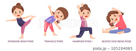 Illustration of women doing yoga pose exercises Illustration of women doing yoga pose exercises 105284065