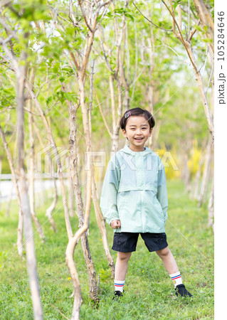 little boy in park little boy in park 105284646